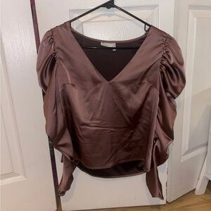 ASOS Satin Brown Blouse
